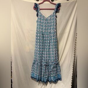 NWT Haute Hippie Floral Ruffle Midi Dress Size Large